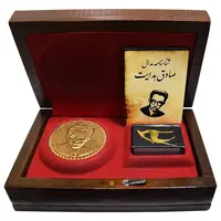 مدال یادبود صادق هدایت 1391 - با جعبه فابریک - طلایی - UNC - جمهوری اسلامی
