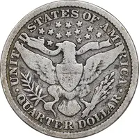 سکه کوارتر دلار 1892 باربر - VF30 - آمریکا