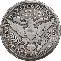 سکه کوارتر دلار 1897 باربر - VF30 - آمریکا