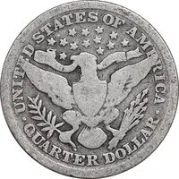 سکه کوارتر دلار 1897 باربر - VF25 - آمریکا