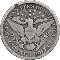 سکه کوارتر دلار 1898 باربر - VF35 - آمریکا