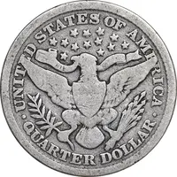 سکه کوارتر دلار 1898 باربر - VF30 - آمریکا