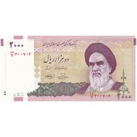 اسکناس 2000 ریال (حسینی - بهمنی) - تک - UNC62 - جمهوری اسلامی