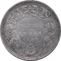 سکه 1 روپیه 1862 ویکتوریا - AU50 - هند