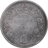 سکه 1 روپیه 1862 ویکتوریا - EF40 - هند