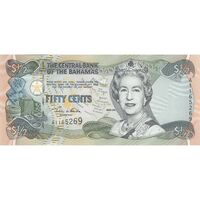 اسکناس 50 سنت 2001 الیزابت دوم - تک - UNC63 - باهاما