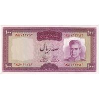اسکناس 100 ریال (آموزگار - فرمان فرماییان) نوشته قرمز - تک - UNC63 - محمد رضا شاه