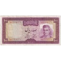 اسکناس 100 ریال (آموزگار - فرمان فرماییان) نوشته سیاه - تک - VF30 - محمد رضا شاه