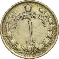 سکه 1 ریال 1312 - طلایی - EF - رضا شاه
