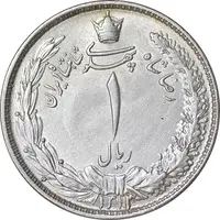 سکه 1 ریال 1313 - AU - cleaned - رضا شاه