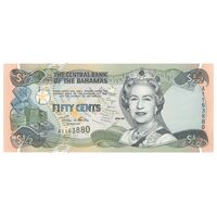 اسکناس 50 سنت 2001 الیزابت دوم - تک - UNC64 - باهاما