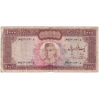 اسکناس 1000 ریال (آموزگار - جهانشاهی) - تک - F15 - محمد رضا شاه