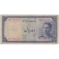 اسکناس 10 ریال سری سوم - تک - F12 - محمد رضا شاه