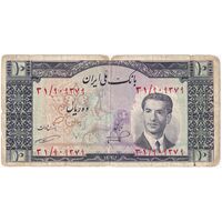 اسکناس 10 ریال 1332 - تک - VF30 - محمد رضا شاه