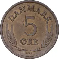 سکه 5 اوره 1963 فردریک نهم - AU55 - دانمارک