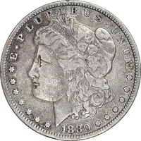 سکه یک دلار 1880 مورگان - VF35 - آمریکا