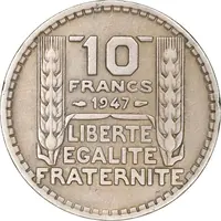 سکه 10 فرانک 1947 جمهوری چهارم - EF45 - فرانسه