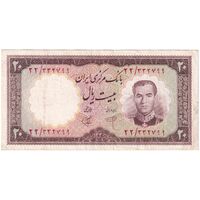 اسکناس 20 ریال 1340 - تک - VF30 - محمد رضا شاه