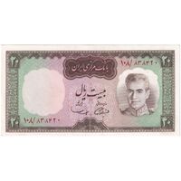 اسکناس 20 ریال (آموزگار - سمیعی) - تک - UNC63 - محمد رضا شاه