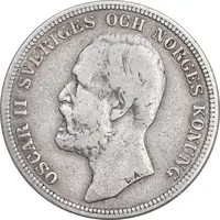 سکه 2 کرون 1904 اسکار دوم - تیپ 4 - VF35 - سوئد