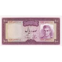 اسکناس 100 ریال (آموزگار - سمیعی) نوشته سیاه - تک - UNC64 - محمد رضا شاه