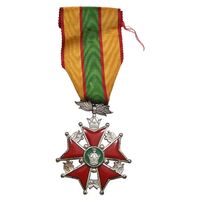 نشان خدمت شهربانی درجه دو - ساخت سوئیس - با روبان - AU - محمد رضا شاه