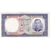 اسکناس 10 ریال 1337 - تک - UNC60 - محمد رضا شاه