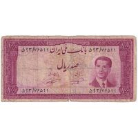 اسکناس 100 ریال کراواتی 1332 - تک - F12 - محمد رضا شاه