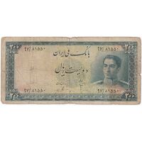 اسکناس 200 ریال سری سوم - تک - F12 - محمد رضا شاه