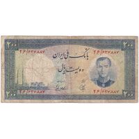 اسکناس 200 ریال 1337 - تک - VF20 - محمد رضا شاه