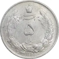 سکه 5 ریال 1310 - AU58 - رضا شاه