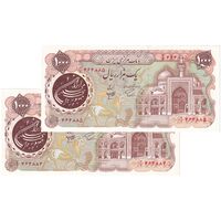 اسکناس 1000 ریال (اردلان - مولوی) سورشارژ قهوه ای - جفت - UNC61 - جمهوری اسلامی