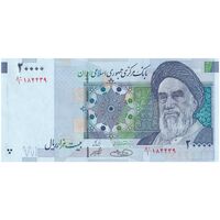 اسکناس 20000 ریال (حسینی - شیبانی) تصویر بزرگ - امضا بزرگ - تک - UNC64 - جمهوری اسلامی