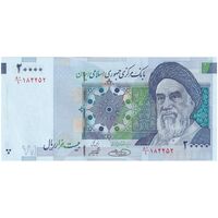 اسکناس 20000 ریال (حسینی - شیبانی) تصویر بزرگ - امضا بزرگ - تک - UNC63 - جمهوری اسلامی