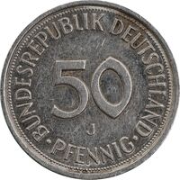سکه 50 فینیگ 1984J جمهوری فدرال - AU50 - آلمان