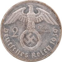 سکه 2 رایش مارک 1939A رایش سوم - EF45 - آلمان