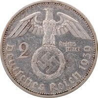 سکه 2 رایش مارک 1939A رایش سوم - EF45 - آلمان
