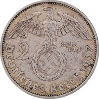 سکه 2 رایش مارک 1937A رایش سوم - AU55 - آلمان
