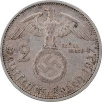 سکه 2 رایش مارک 1937F رایش سوم - AU50 - آلمان