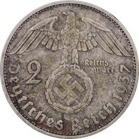 سکه 2 رایش مارک 1937A رایش سوم - AU50 - آلمان