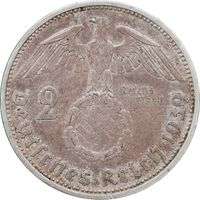 سکه 2 رایش مارک 1939A رایش سوم - AU50 - آلمان