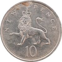 سکه 10 نیو پنس 1975 الیزابت دوم - AU50 - انگلستان