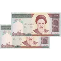 اسکناس 1000 ریال (محمدخان - نوربخش) تصویر امام - جفت - UNC64 - جمهوری اسلامی