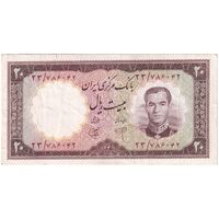 اسکناس 20 ریال 1340 - شماره جگری - تک - EF45 - محمد رضا شاه