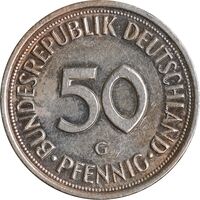سکه 50 فینیگ 1983G جمهوری فدرال - AU55 - آلمان