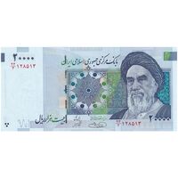 اسکناس 20000 ریال (حسینی - شیبانی) تصویر بزرگ - امضا بزرگ - تک - UNC62 - جمهوری اسلامی