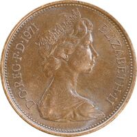 سکه 2 نیو پنس 1971 الیزابت دوم - AU58 - انگلستان