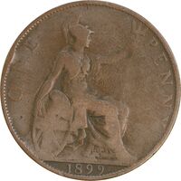 سکه 1 پنی 1899 ویکتوریا - VF25 - انگلستان