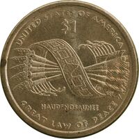سکه یک دلار 2010D ساکاگاوا (دختر سرخپوست) - هادنوسانی - قانون بزرگ صلح - MS61 - آمریکا