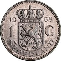 سکه 1 گلدن 1968 یولیانا - EF45 - هلند